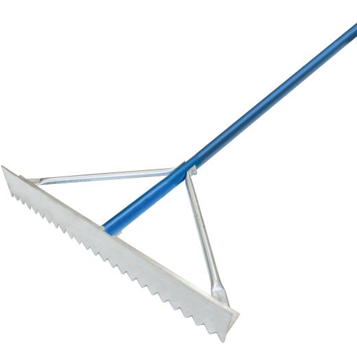 36" Magnesium Asphalt Lute/Rake with 7' Blue Handle