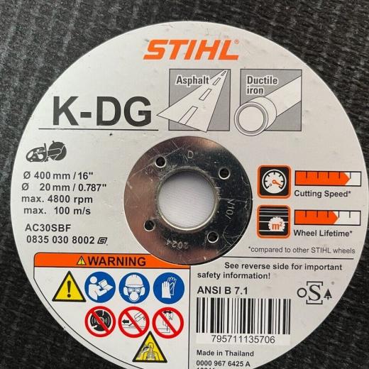 STIHL Asphalt/Ductile Wheel 16"x20MM, K-DG