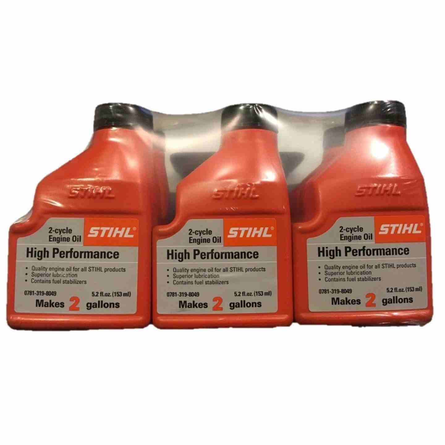 STIHL High Performance 2-Cycle Engine Oil 5.2 oz (2 Gallon Mix, 6Pk) Image 1