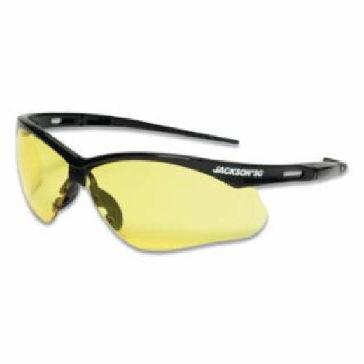 Jackson Safety Glasses with Black Frame and Amber Lens