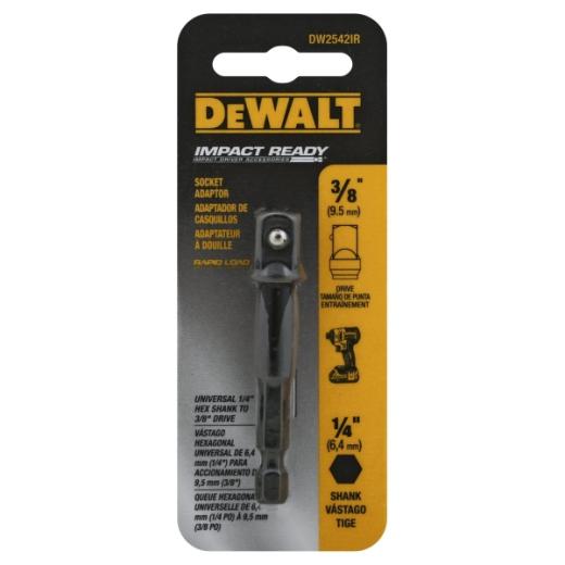 DeWalt IMPACT READY® 1/4" Hex Shank to 3/8" Socket Adaptor