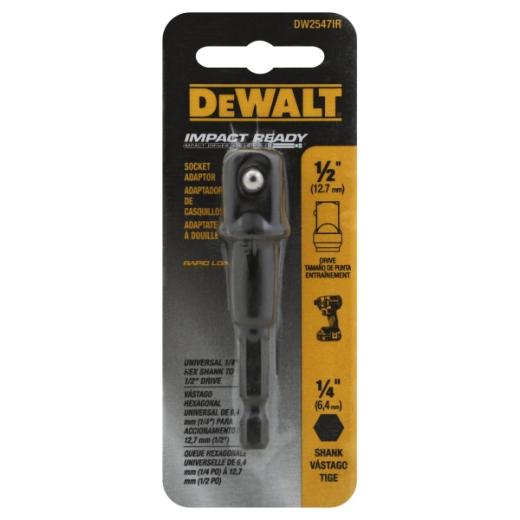 DeWalt IMPACT READY® 1/4" Hex Shank to 1/2" Socket Adaptor