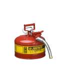 2.5 Gallon, 1" Metal Hose, Steel Safety Can for Flammables, Type II, AccuFlow™, Red  Image 1