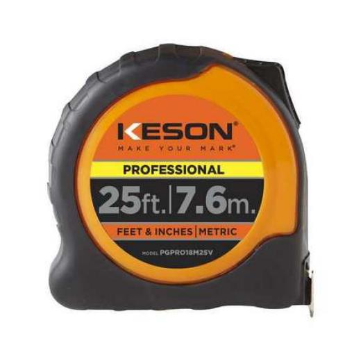 Keson Professional Metric/Inch Tape Measure, 26'/18M