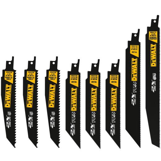 DeWalt 8-piece 2X Recip Blade Set with ToughCase®