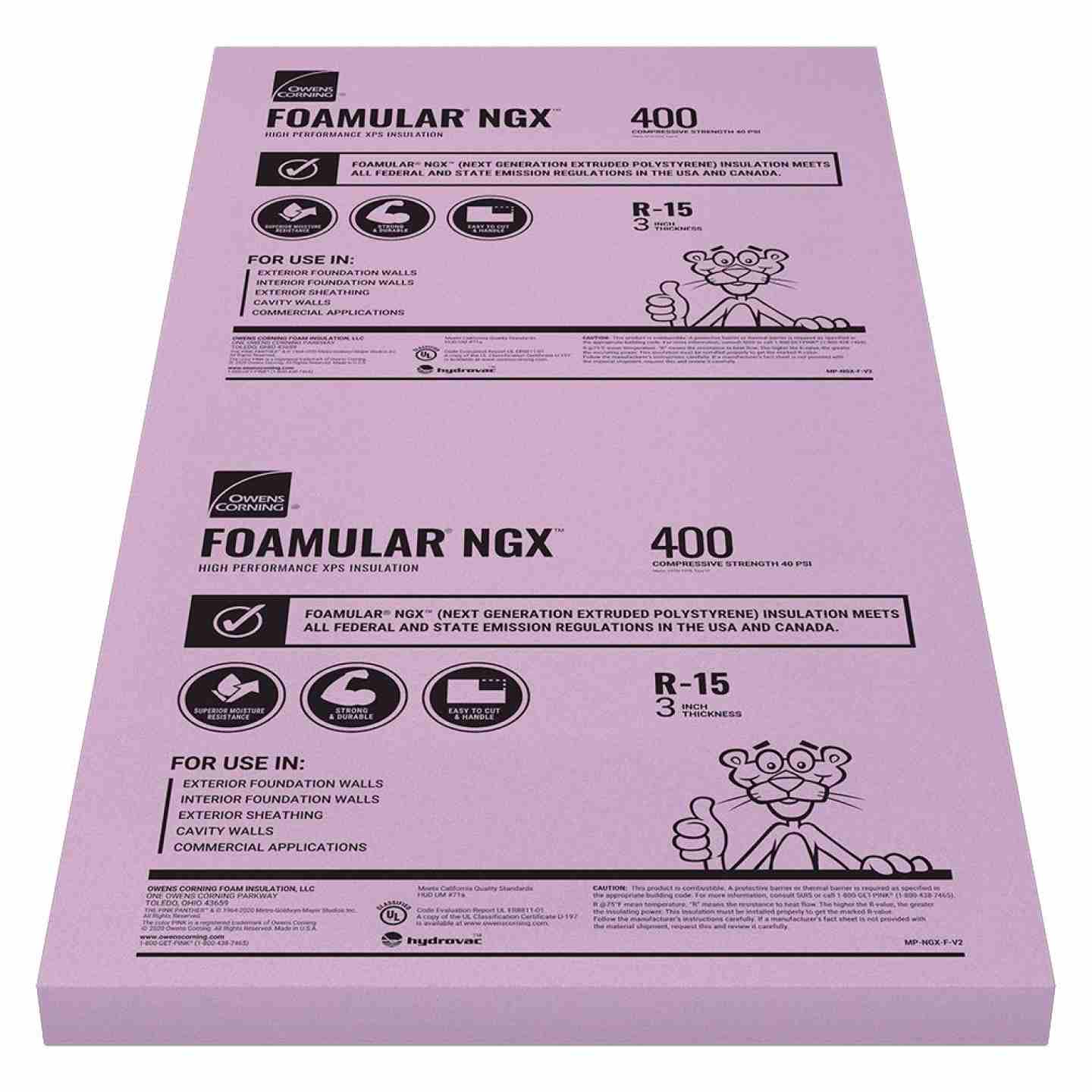 Foamular 250 3" x 48" x 96" SE Rigid Insulation Image 1