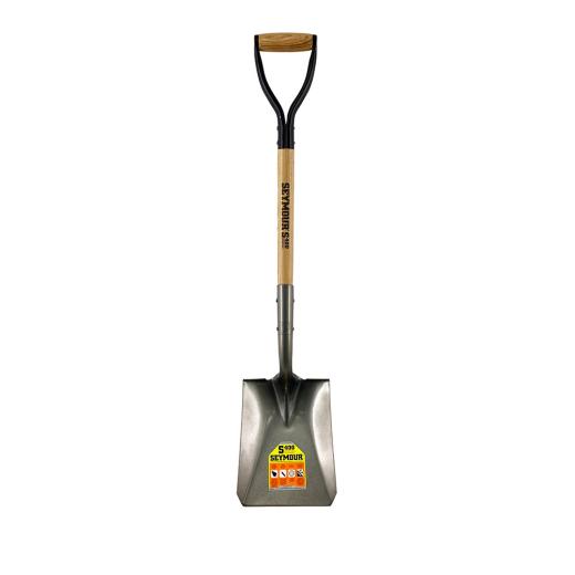 Square Point Shovel, Forward Turned Step, 30" Precision Lathe Turned Hardwood Handle with D-Grip