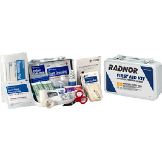 RADNOR™ White Metal Portable or Wall Mount 10 Person, 71 Piece First Aid Kit