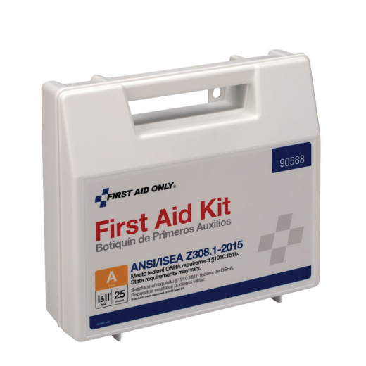 First Aid Only® Portable First Aid Kit, 7-1/4 in H x 9-1/2 in W x 2-3/4 in D, Plastic Case 