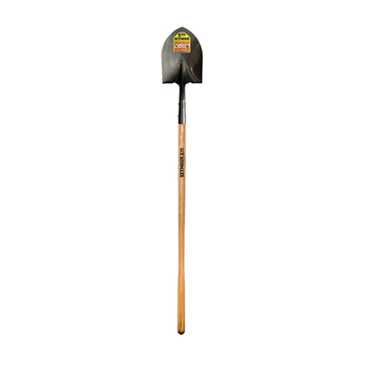 Seymour Round Point Shovel, Forward Turned Step, 48" Precision Lathe Turned Hardwood Handle