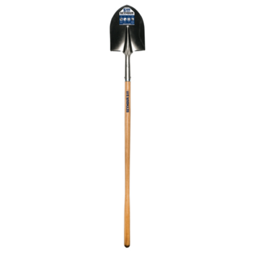 16 Ga. Round Point Shovel, 48" Hardwood Handle