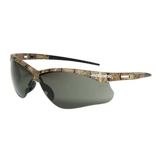 Jackson Safety Glasses with Camo Frame and Smoke Lens