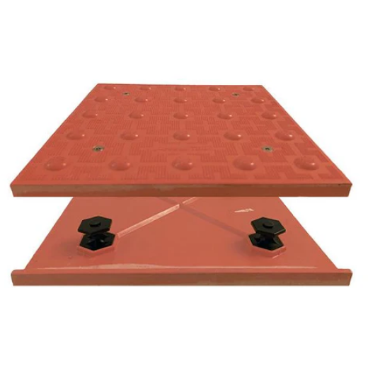 Access Tile Colonial Red Replaceable ADA Detectable Warning Mat - 2' x 2'