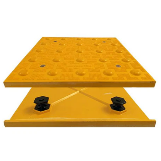 Access Tile Federal Yellow Replaceable ADA Detectable Warning Mat - 2' x 5'