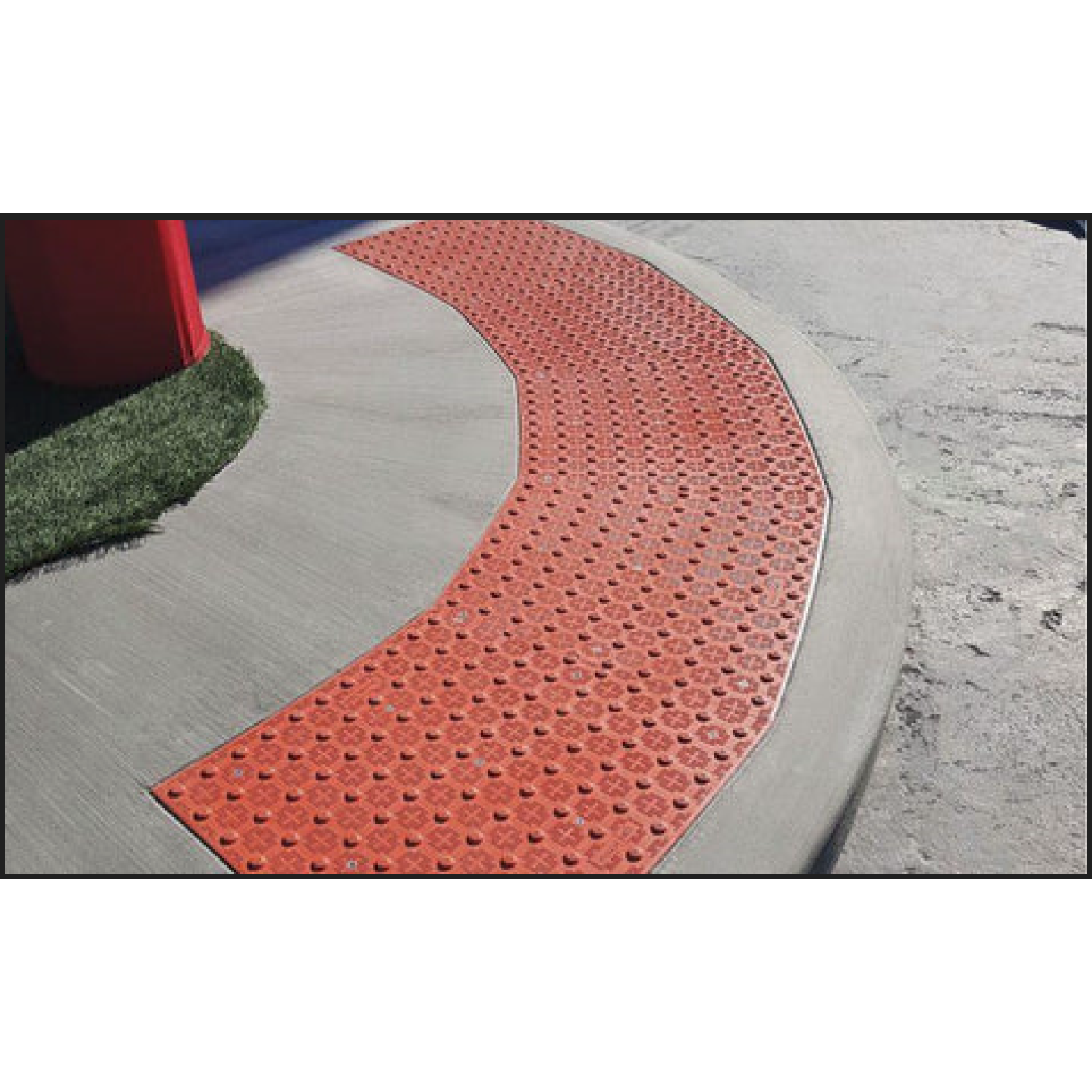 Access Tile Brick Red Replaceable ADA Detectable Warning Mat - Radius   Image 2