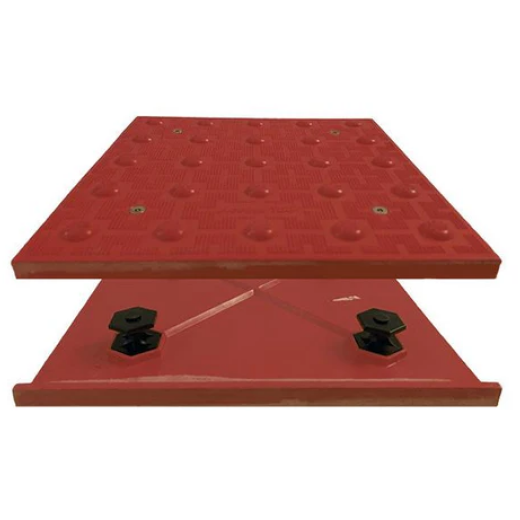 Access Tile Brick Red Replaceable ADA Detectable Warning Mat - 2' x 2'