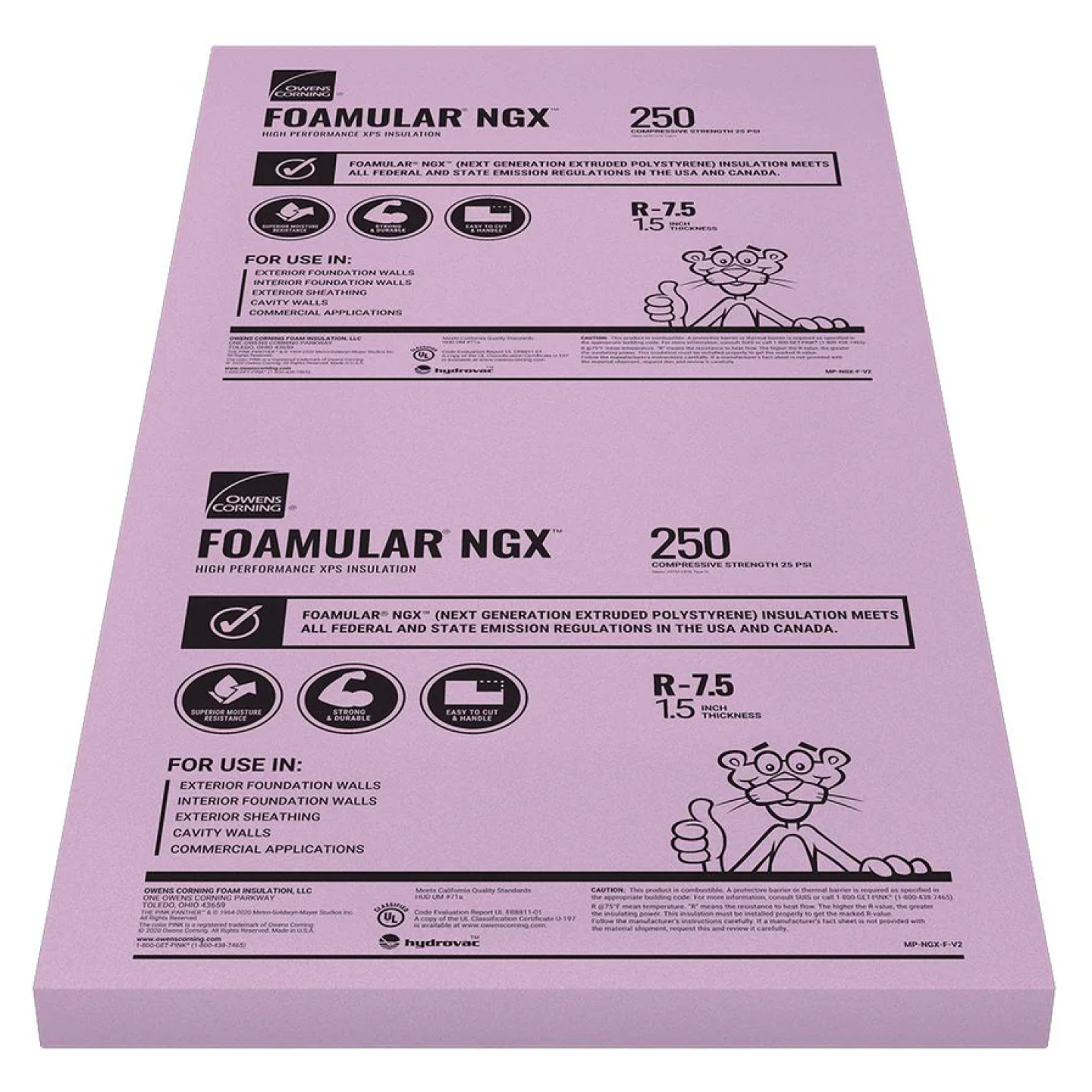 Foamular 250 1-1/2" x 48" x 96" SE Rigid Insulation Image 1