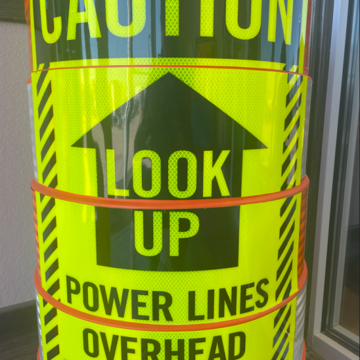 "Caution Look Up Power Lines Overhead" Drum Sheet Vinyl 