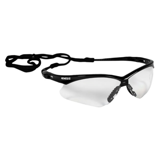 Jackson Safety Nemesis 25679 Safety Glasses, Black Frame, Clear Anti-Fog Lens