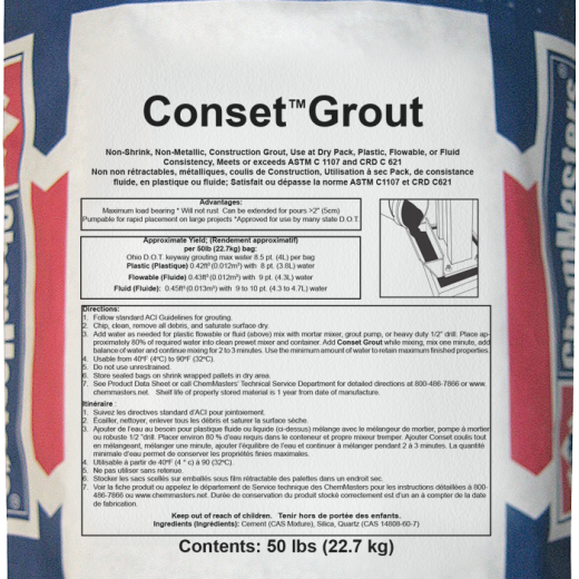 ChemMasters Conset Grout  