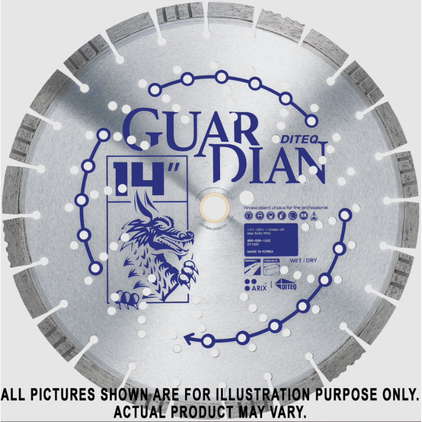 Diteq C/A-34GD Guardian 14" X .125" X 20mm Arbor Image 1