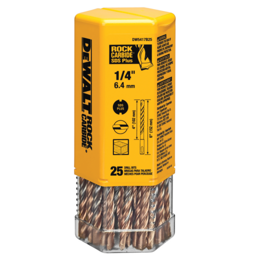 DeWalt 1/4x4x6 SDS+ 4C Carbide Bit (25 Pack) 