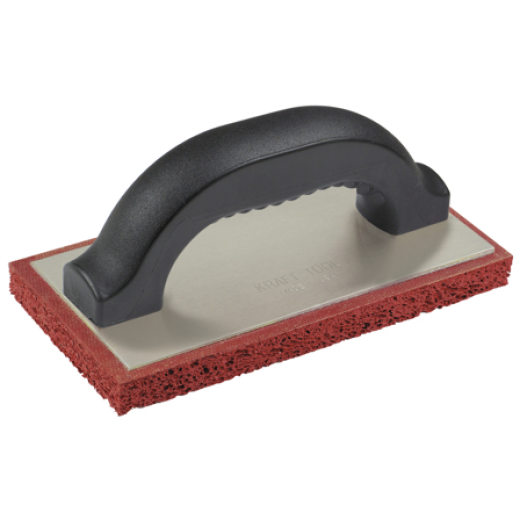 Kraft 8" x 4" Fine Cell Red Rubber Float with Plastic Handle