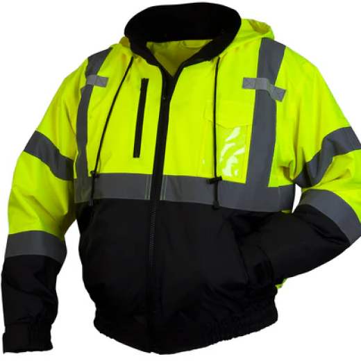 Pyramex Hi-Vis Lime Bomber Jacket, X-Large