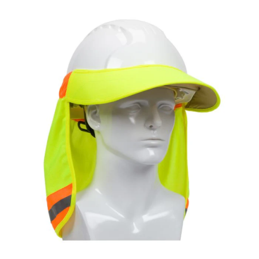 PIP EZ-Cool Hard Hat Visor and Neck Shade, Hi Vis Yellow, One Size